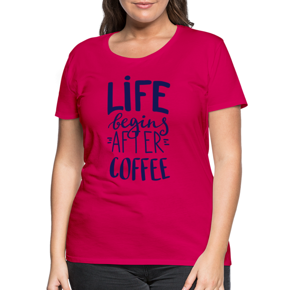 Frauen Premium T-Shirt - After coffee - dunkles Pink