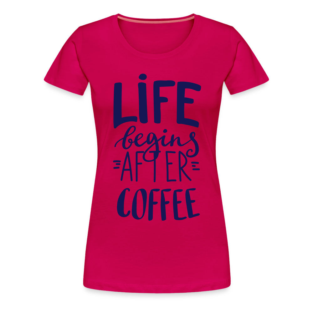 Frauen Premium T-Shirt - After coffee - dunkles Pink