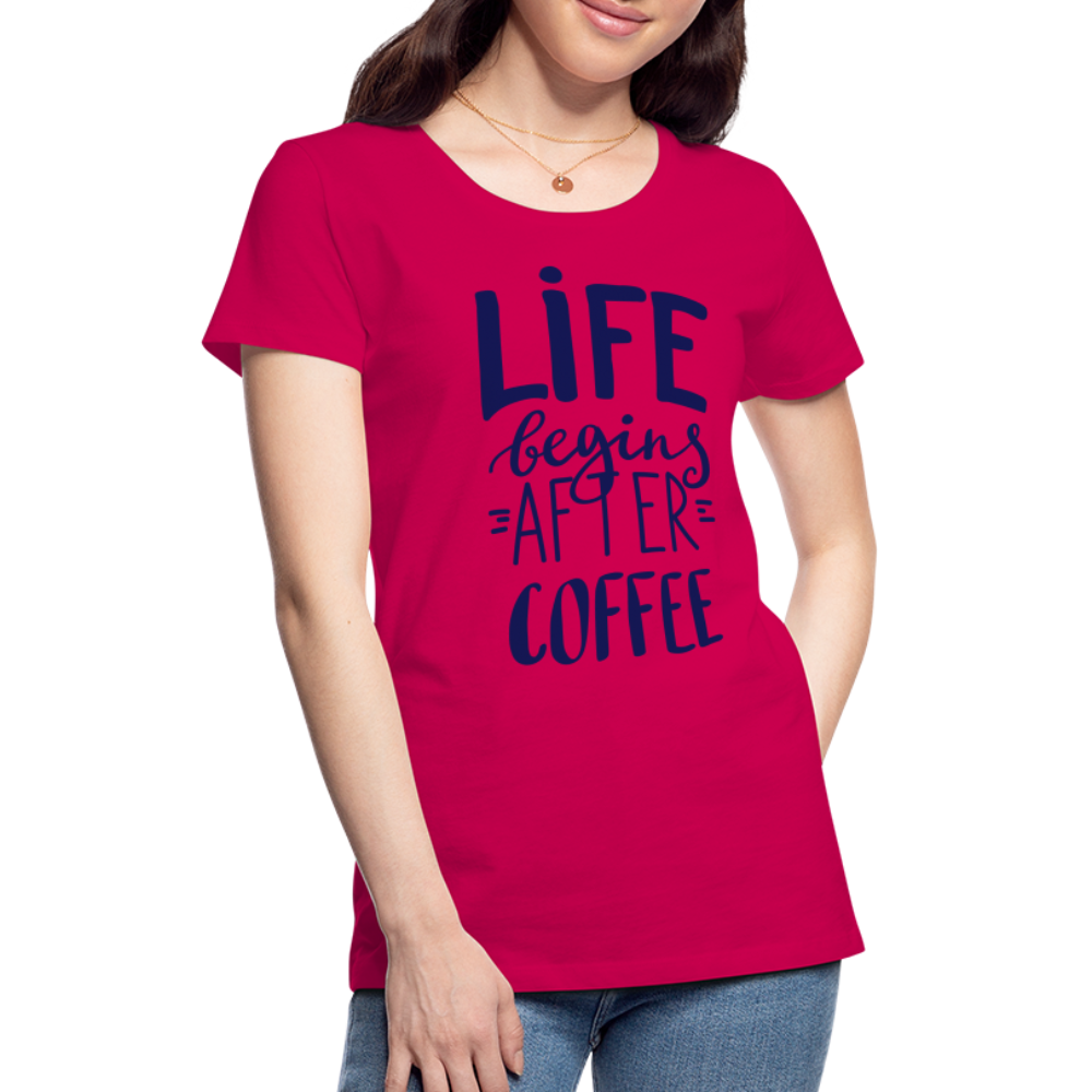 Frauen Premium T-Shirt - After coffee - dunkles Pink