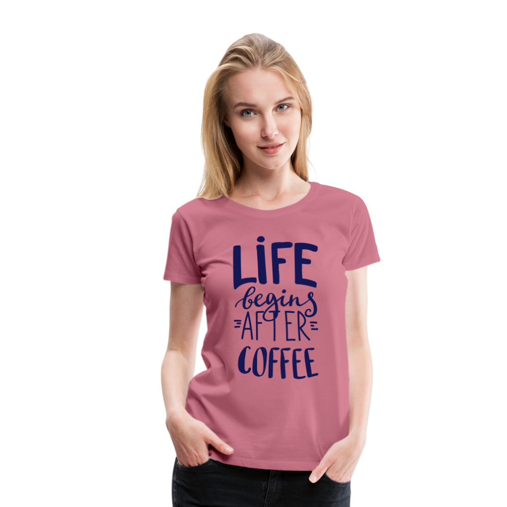 Frauen Premium T-Shirt - After coffee - Malve