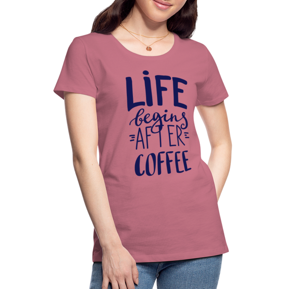 Frauen Premium T-Shirt - After coffee - Malve