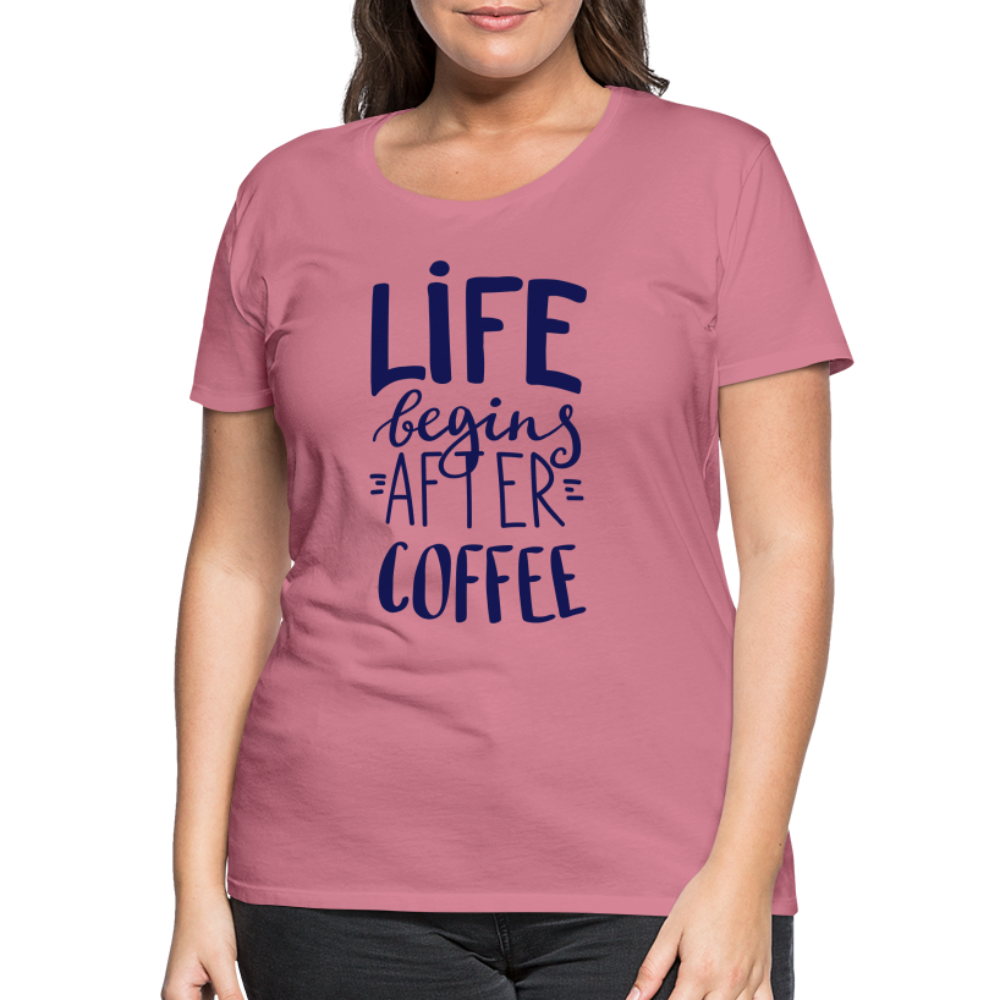 Frauen Premium T-Shirt - After coffee - Malve