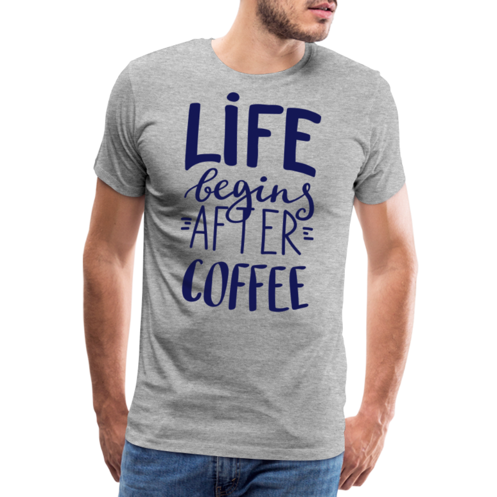 Männer Premium T-Shirt - After coffee - Grau meliert