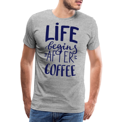 Männer Premium T-Shirt - After coffee - Grau meliert