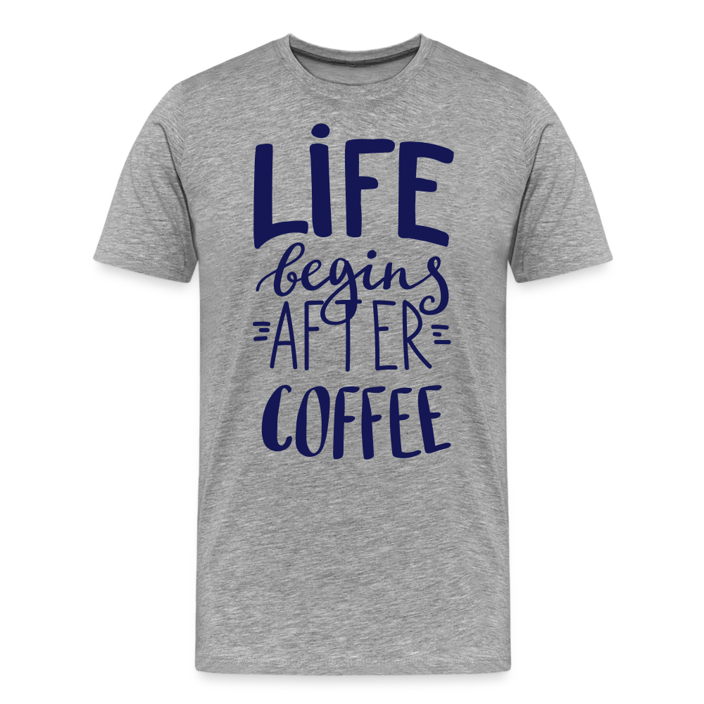 Männer Premium T-Shirt - After coffee - Grau meliert