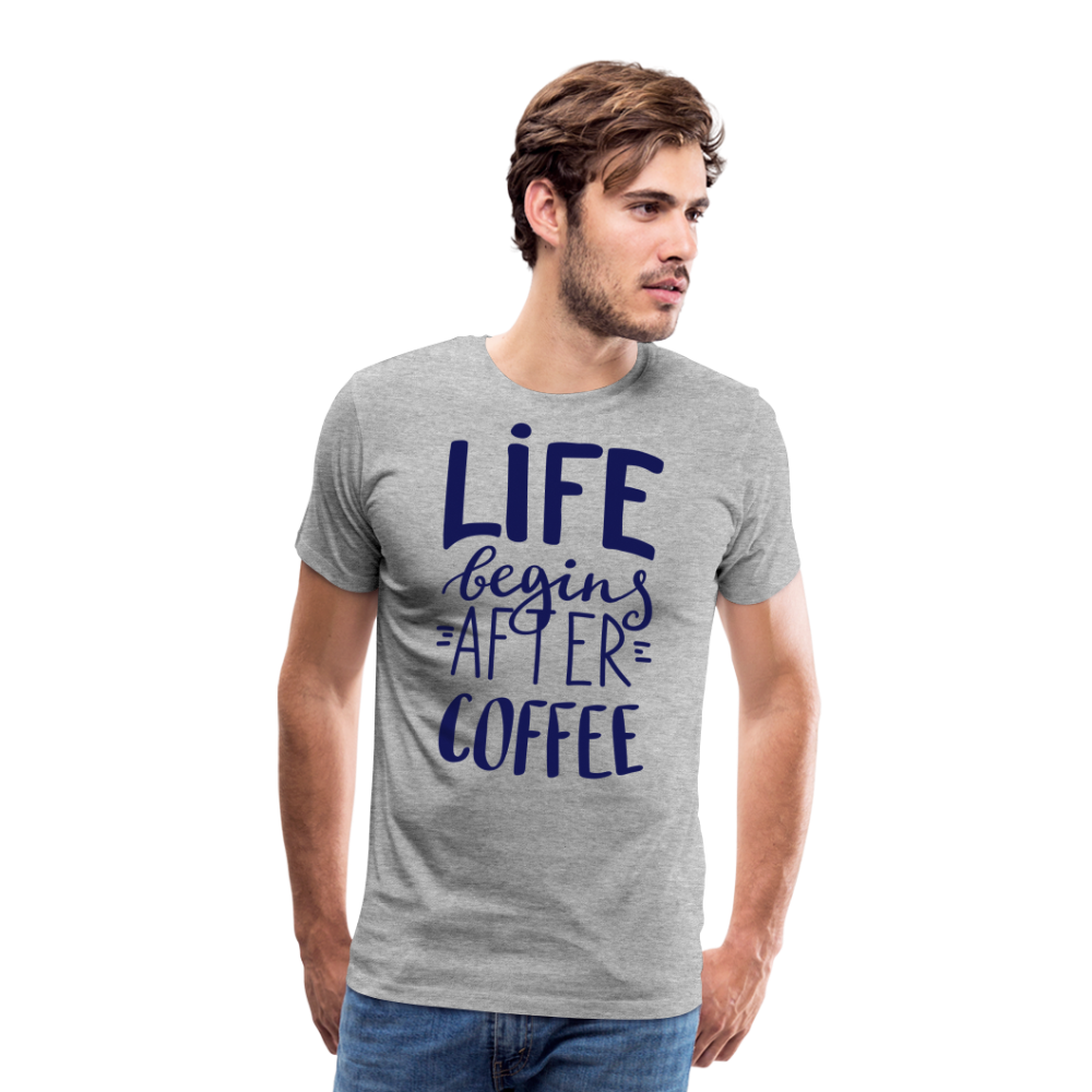 Männer Premium T-Shirt - After coffee - Grau meliert