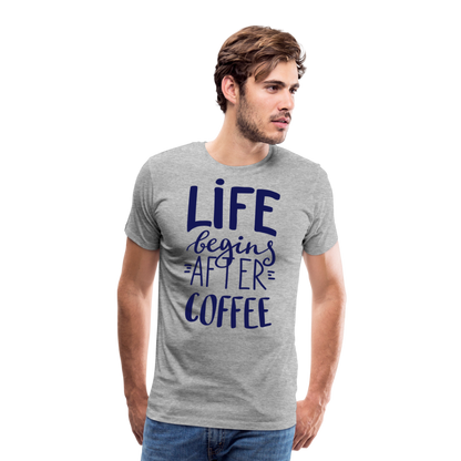 Männer Premium T-Shirt - After coffee - Grau meliert