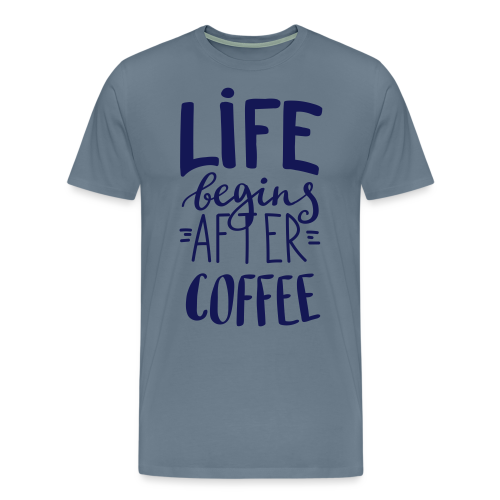 Männer Premium T-Shirt - After coffee - Blaugrau