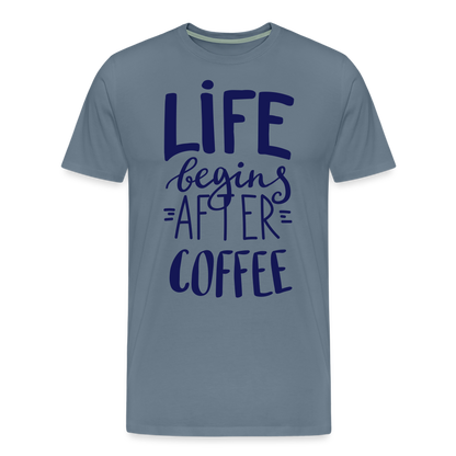 Männer Premium T-Shirt - After coffee - Blaugrau