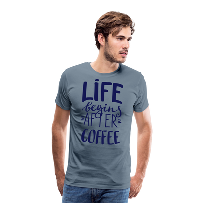 Männer Premium T-Shirt - After coffee - Blaugrau