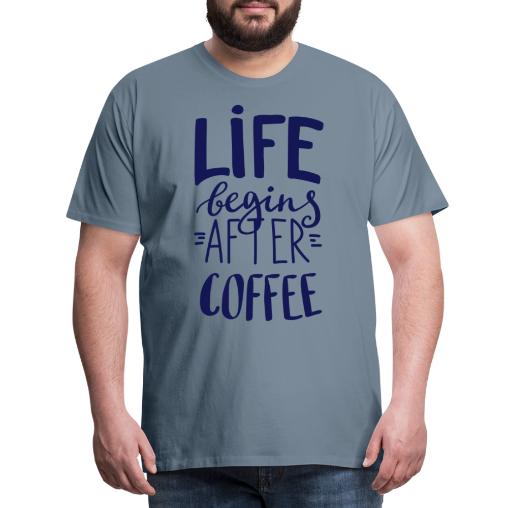 Männer Premium T-Shirt - After coffee - Blaugrau