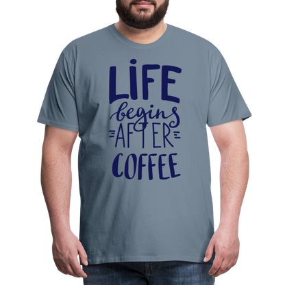 Männer Premium T-Shirt - After coffee - Blaugrau