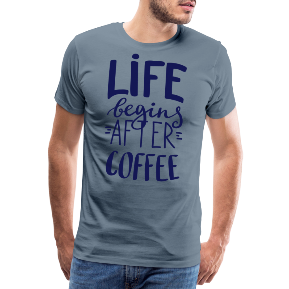 Männer Premium T-Shirt - After coffee - Blaugrau