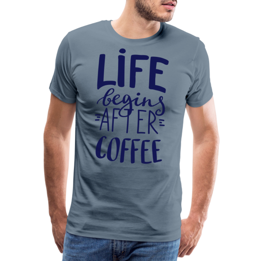 Männer Premium T-Shirt - After coffee - Blaugrau