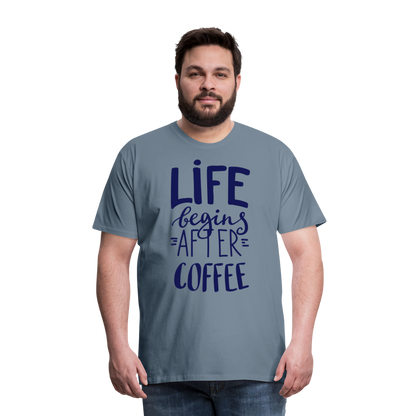 Männer Premium T-Shirt - After coffee - Blaugrau