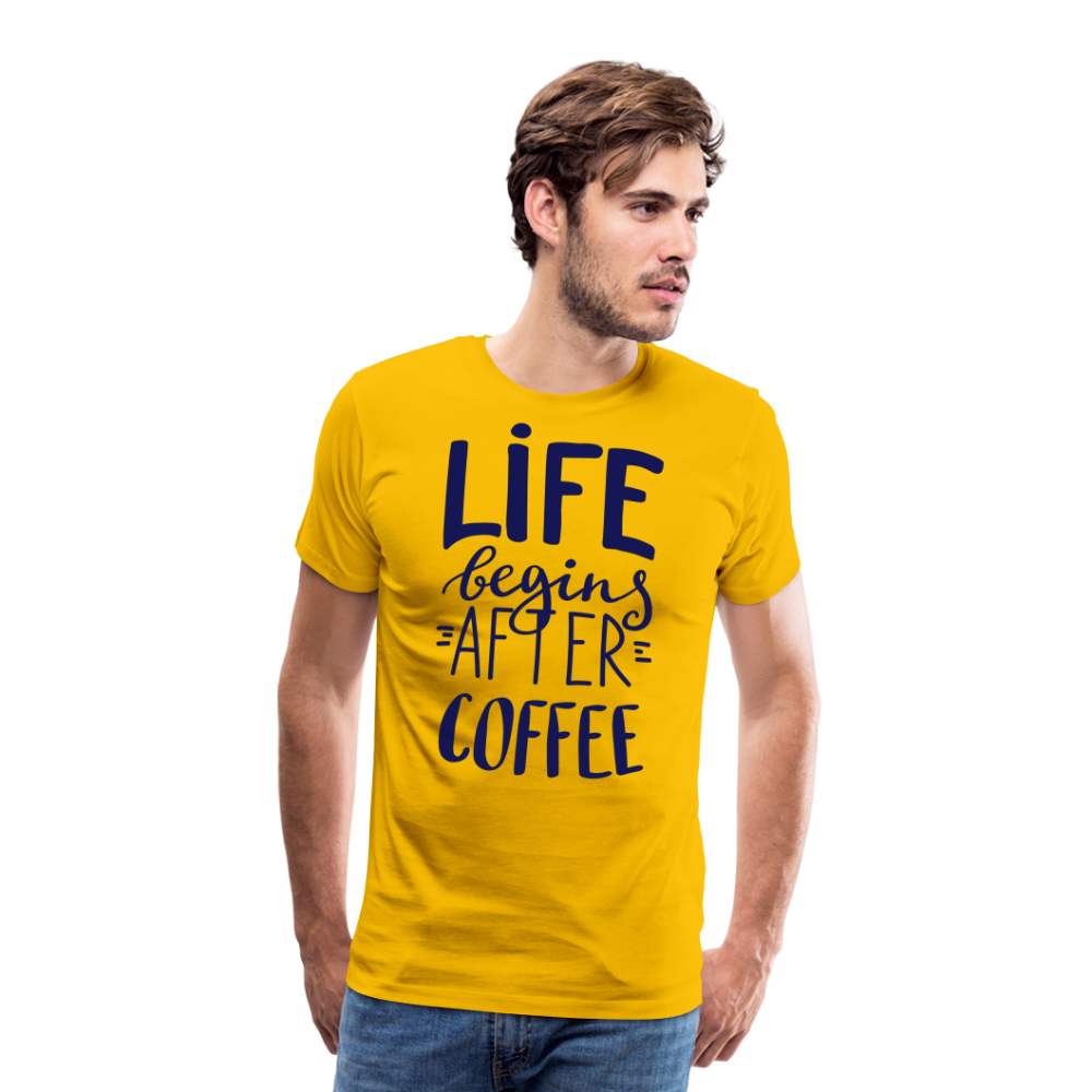 Männer Premium T-Shirt - After coffee - Sonnengelb