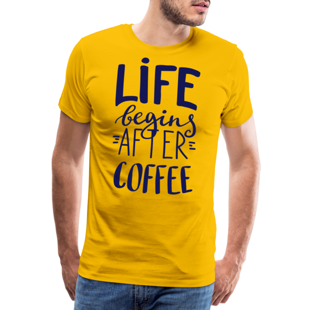 Männer Premium T-Shirt - After coffee - Sonnengelb