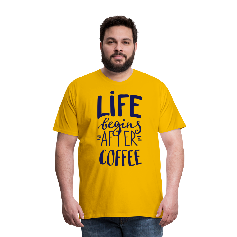 Männer Premium T-Shirt - After coffee - Sonnengelb