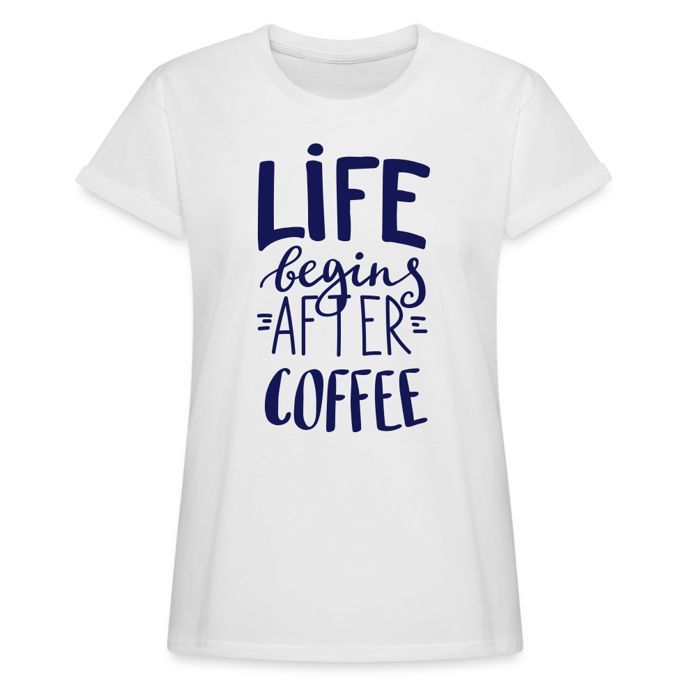 Frauen Oversize T-Shirt - After coffee - weiß