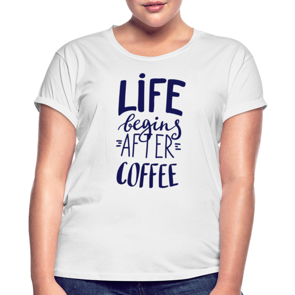 Frauen Oversize T-Shirt - After coffee - weiß