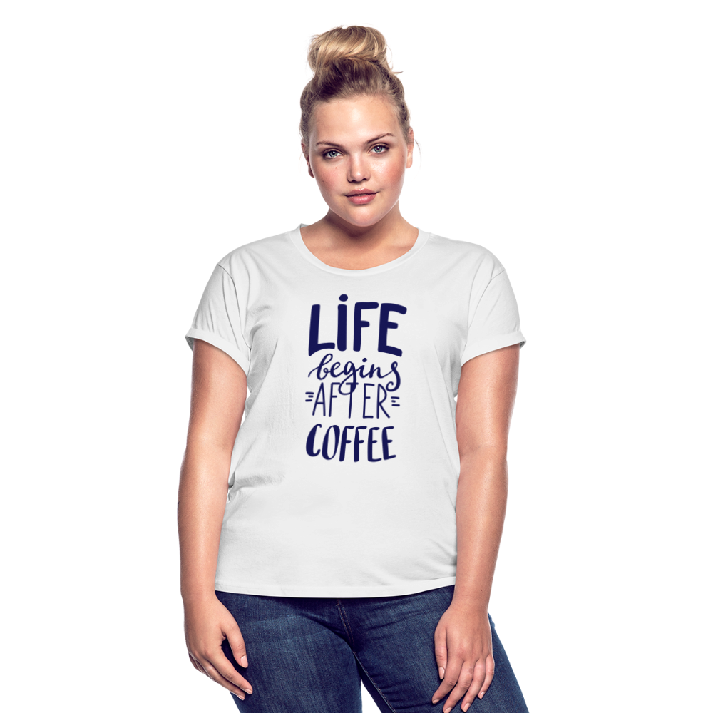 Frauen Oversize T-Shirt - After coffee - weiß