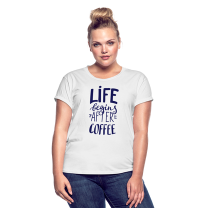 Frauen Oversize T-Shirt - After coffee - weiß