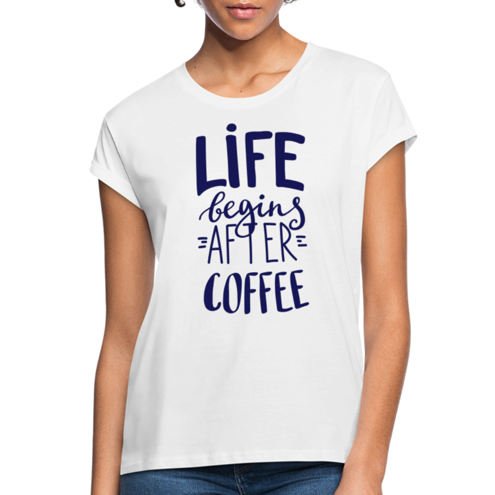 Frauen Oversize T-Shirt - After coffee - weiß