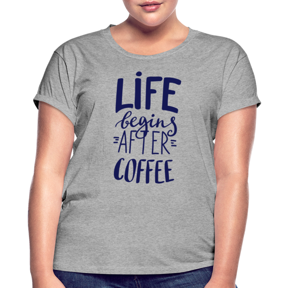 Frauen Oversize T-Shirt - After coffee - Grau meliert