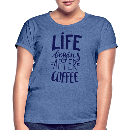 Frauen Oversize T-Shirt - After coffee - Denim meliert