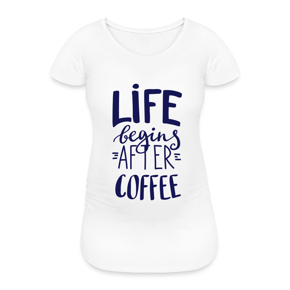 Frauen Schwangerschafts-T-Shirt -  After coffee - weiß