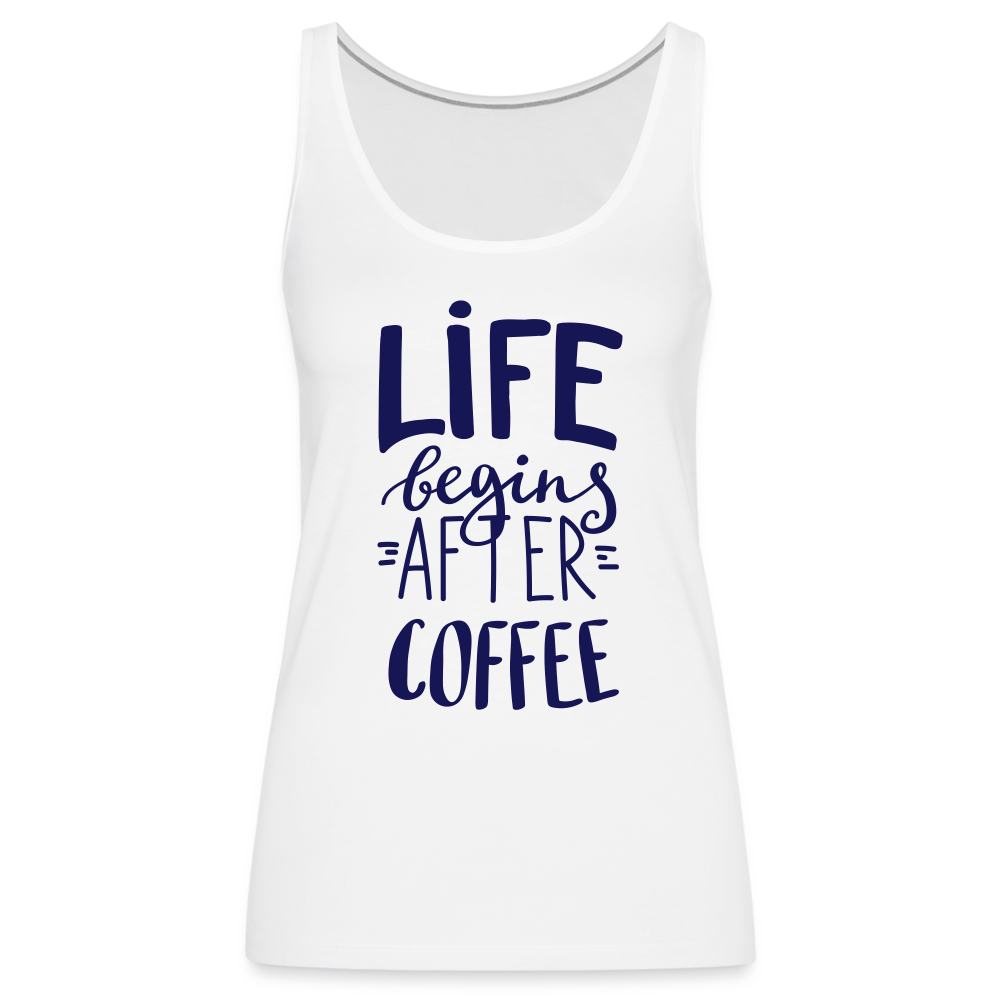 Frauen Premium Tank Top - After coffee - weiß