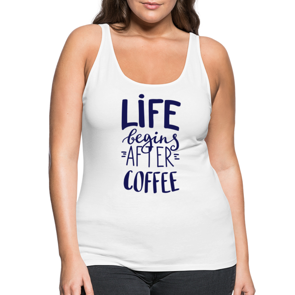 Frauen Premium Tank Top - After coffee - weiß