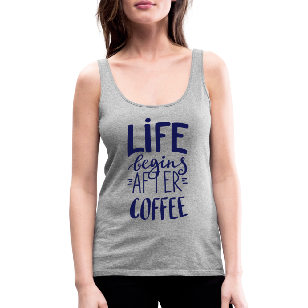 Frauen Premium Tank Top - After coffee - Grau meliert