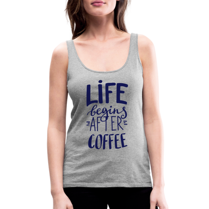 Frauen Premium Tank Top - After coffee - Grau meliert