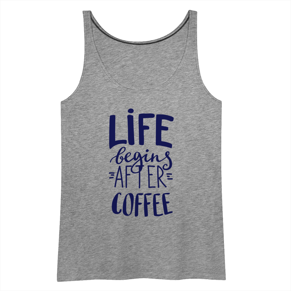 Frauen Premium Tank Top - After coffee - Grau meliert