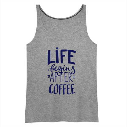 Frauen Premium Tank Top - After coffee - Grau meliert