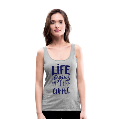 Frauen Premium Tank Top - After coffee - Grau meliert