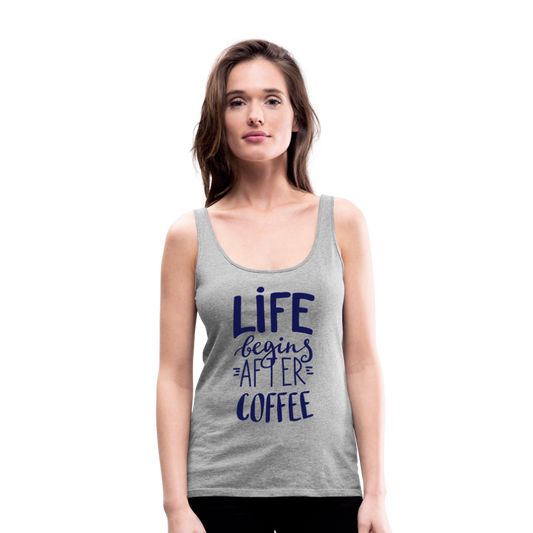 Frauen Premium Tank Top - After coffee - Grau meliert