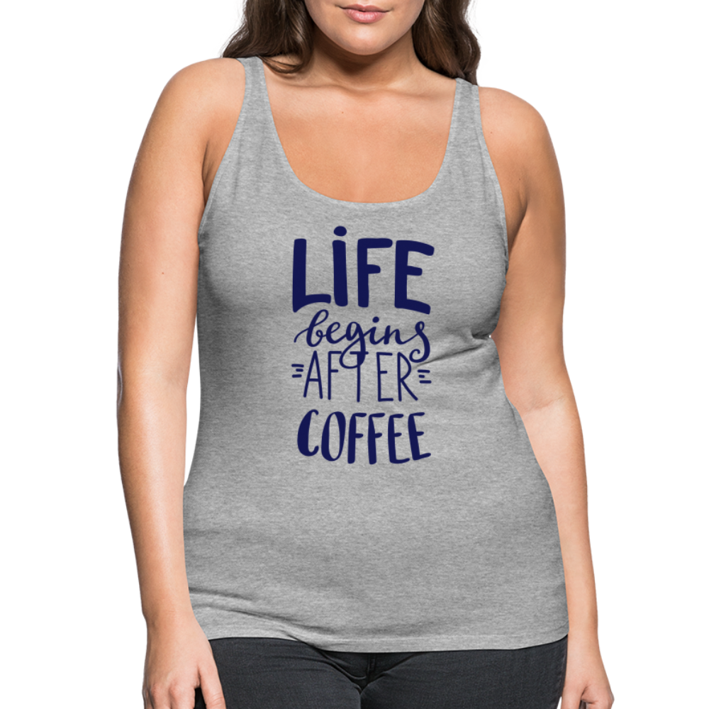 Frauen Premium Tank Top - After coffee - Grau meliert