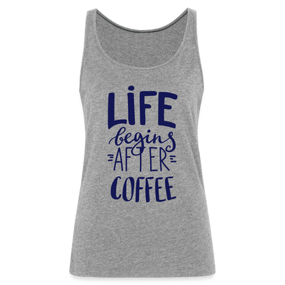 Frauen Premium Tank Top - After coffee - Grau meliert