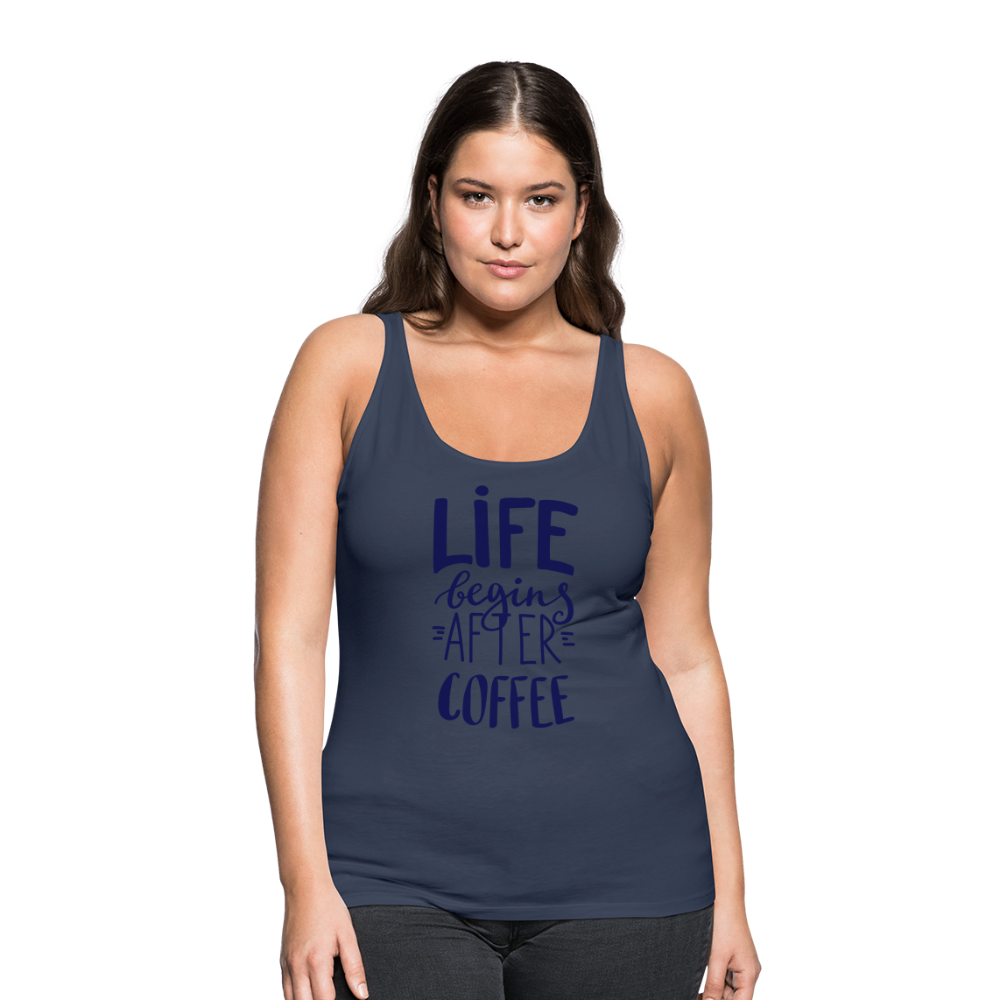 Frauen Premium Tank Top - After coffee - Navy