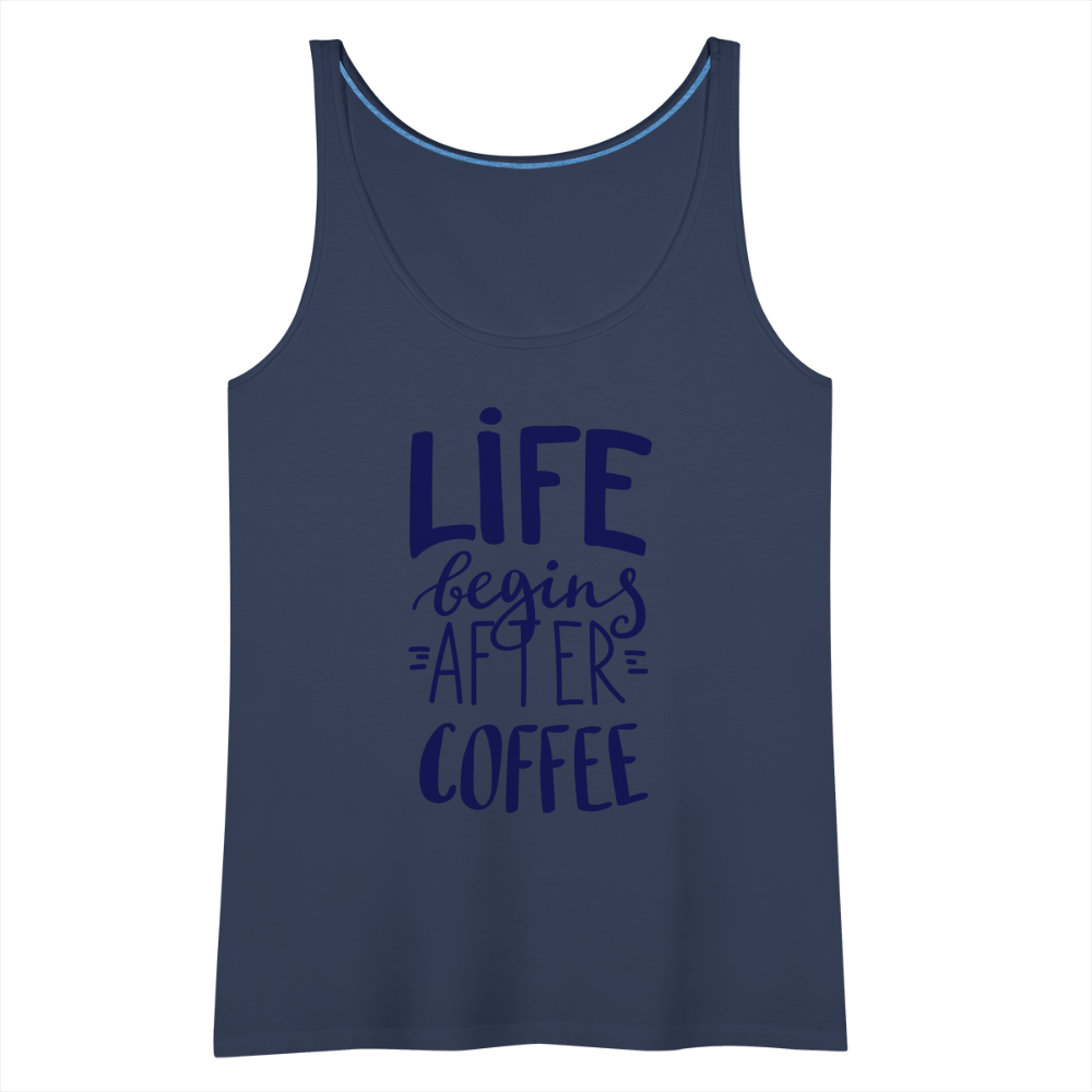 Frauen Premium Tank Top - After coffee - Navy