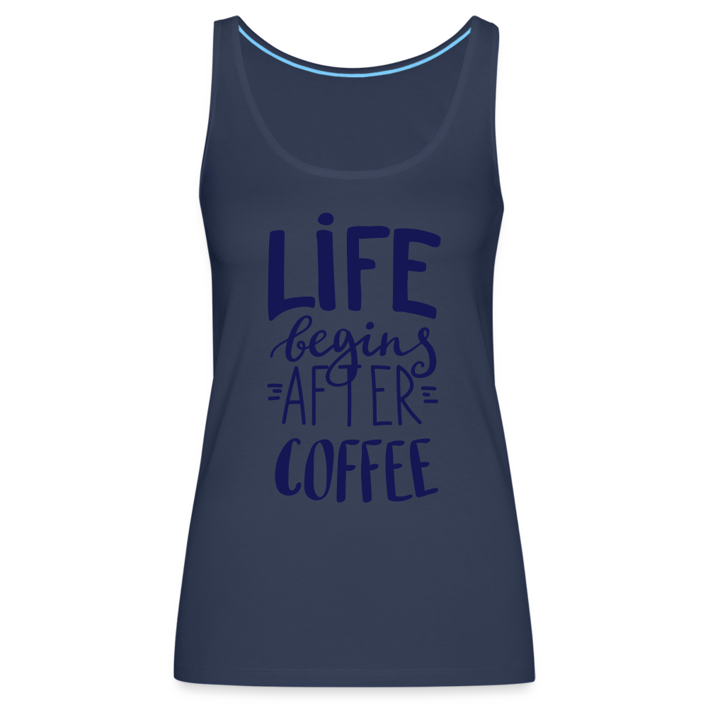 Frauen Premium Tank Top - After coffee - Navy