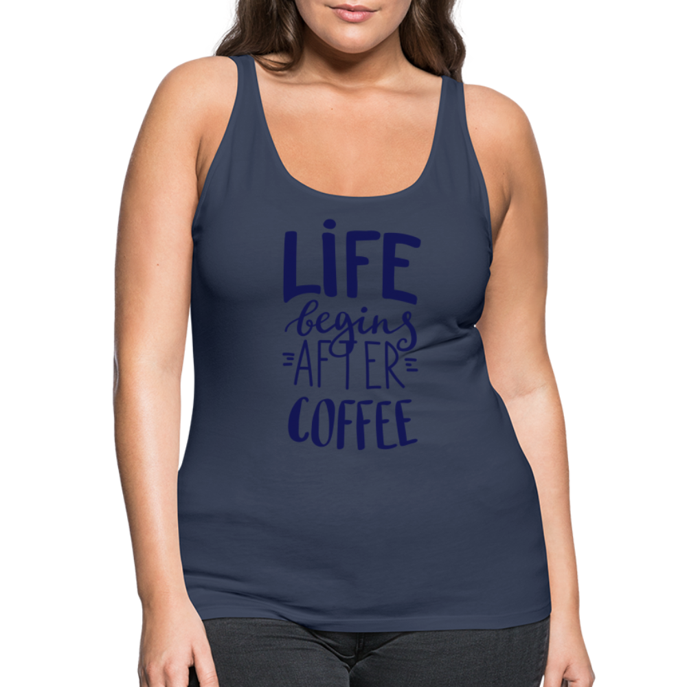 Frauen Premium Tank Top - After coffee - Navy