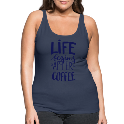 Frauen Premium Tank Top - After coffee - Navy