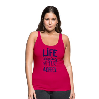 Frauen Premium Tank Top - After coffee - dunkles Pink