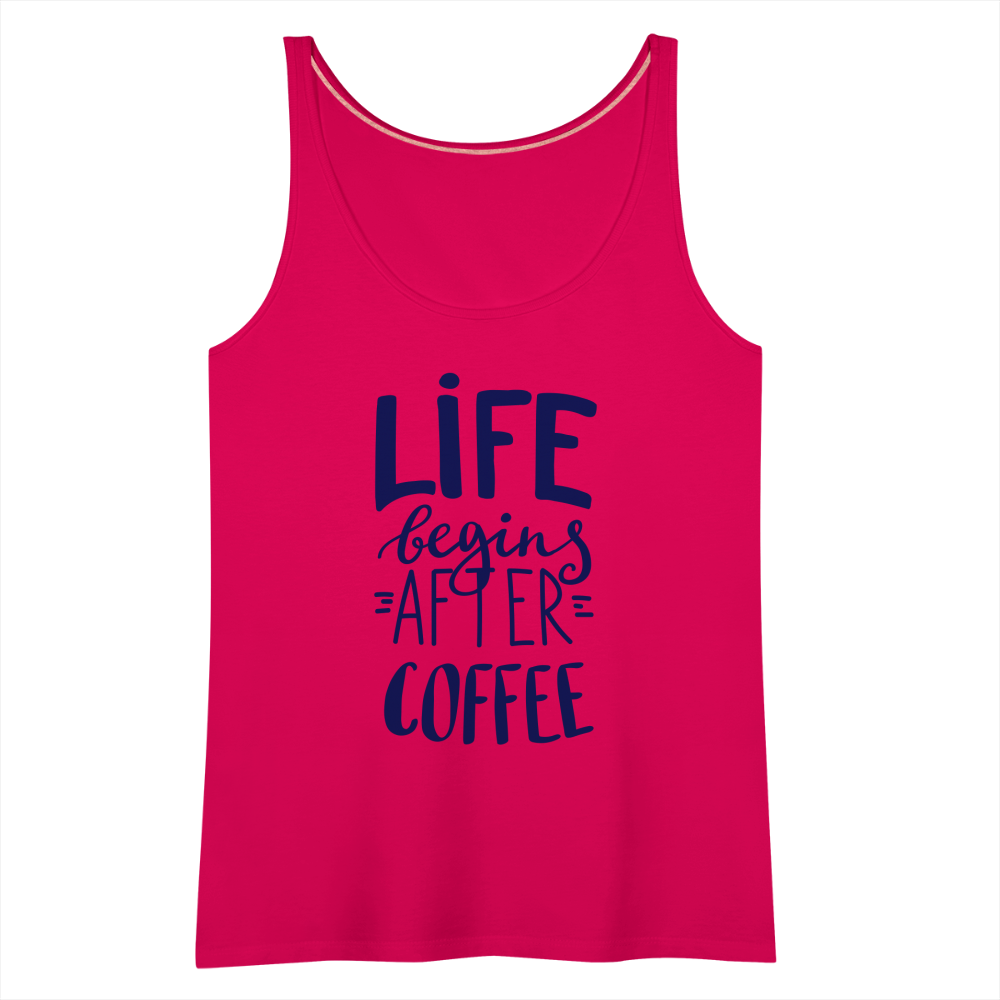 Frauen Premium Tank Top - After coffee - dunkles Pink