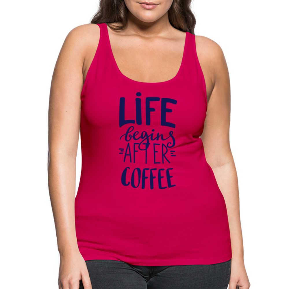 Frauen Premium Tank Top - After coffee - dunkles Pink