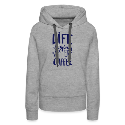 Frauen Premium Hoodie - After coffee - Grau meliert