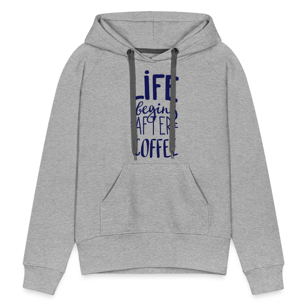 Frauen Premium Hoodie - After coffee - Grau meliert